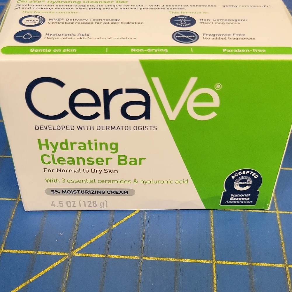 CeraVe Hydrating 5% Moisturizing Cream Cleanser Bar 128g New Sealed Box